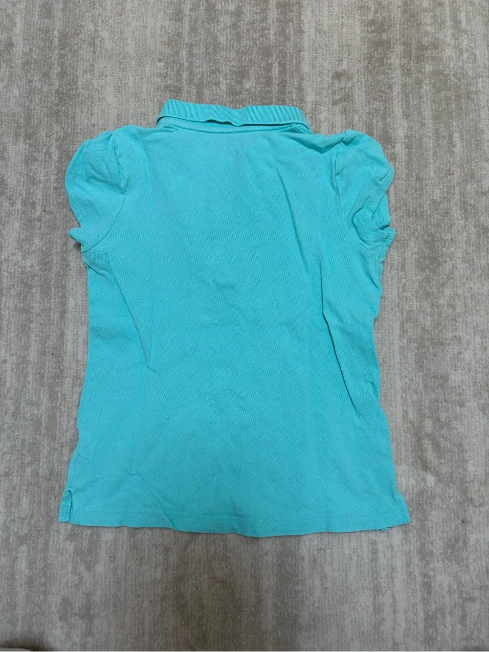The Children's Place Aqua/teal Polo Top with ruffle trim. Size M (7-8)